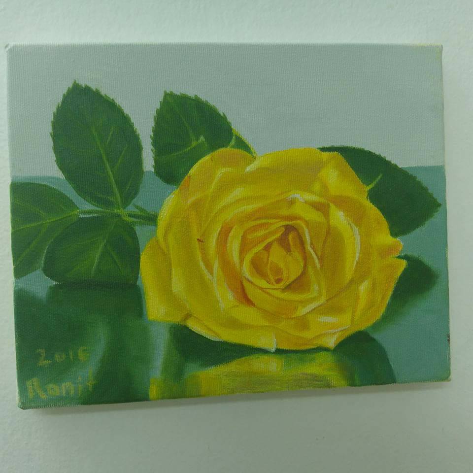 ורד-צהוב-oil-painting-yellow-rose