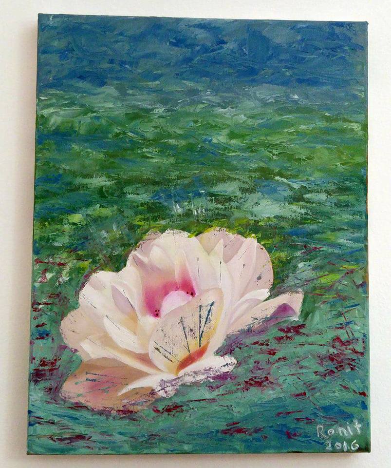 פרח-לבן-oil-painting-white-flower